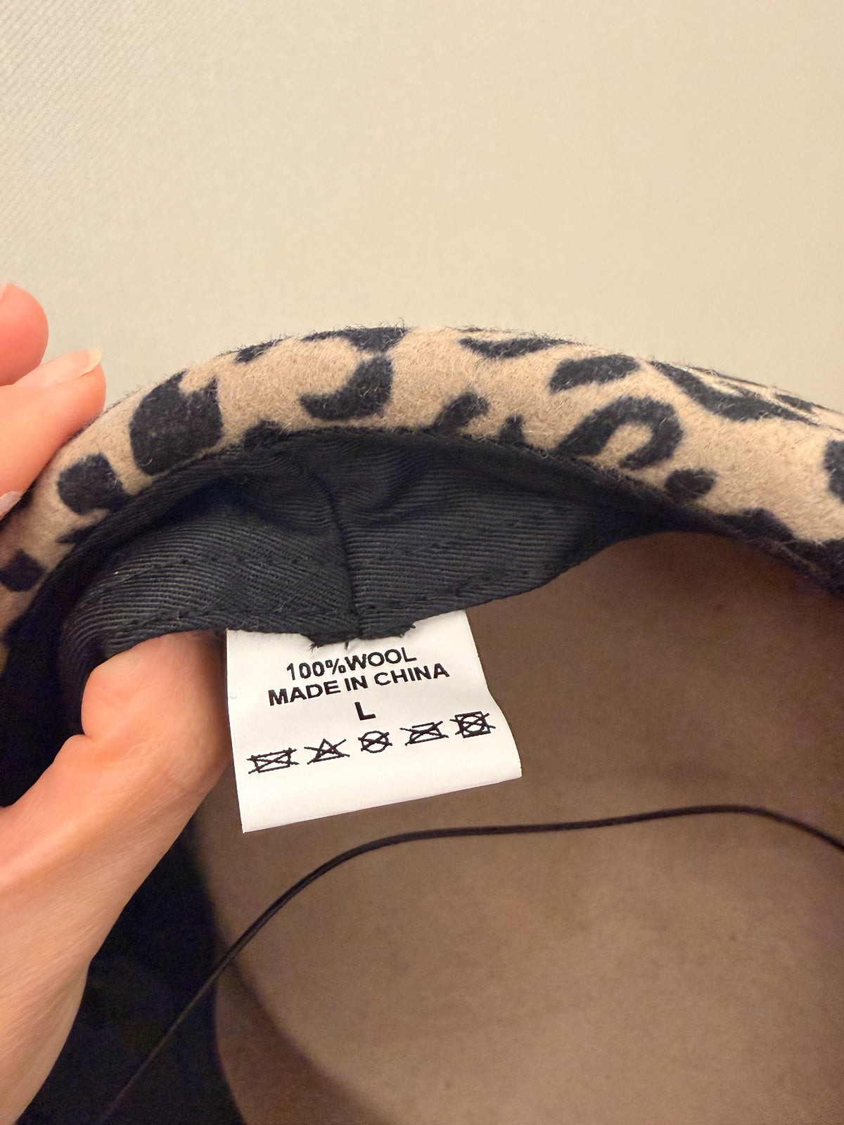 Cappello Pillbox in Lana con Stampa Leopardata