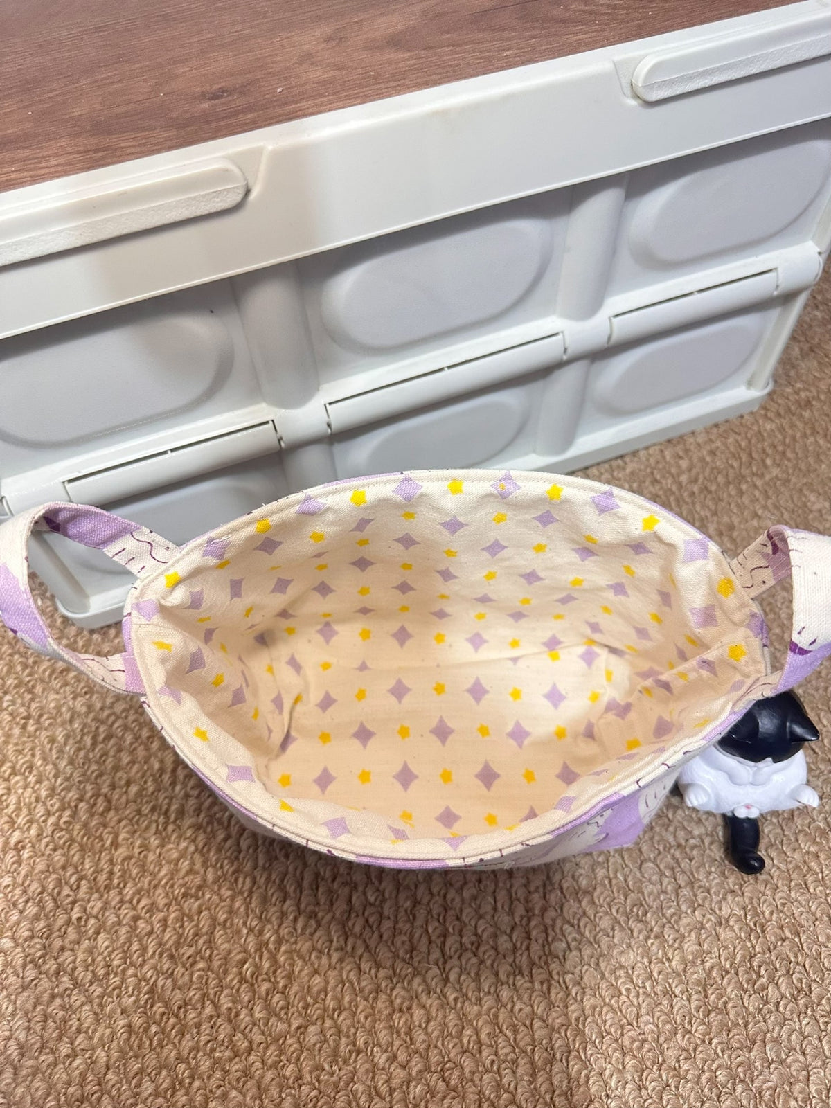 Handwoven Purple Bird Storage Basket