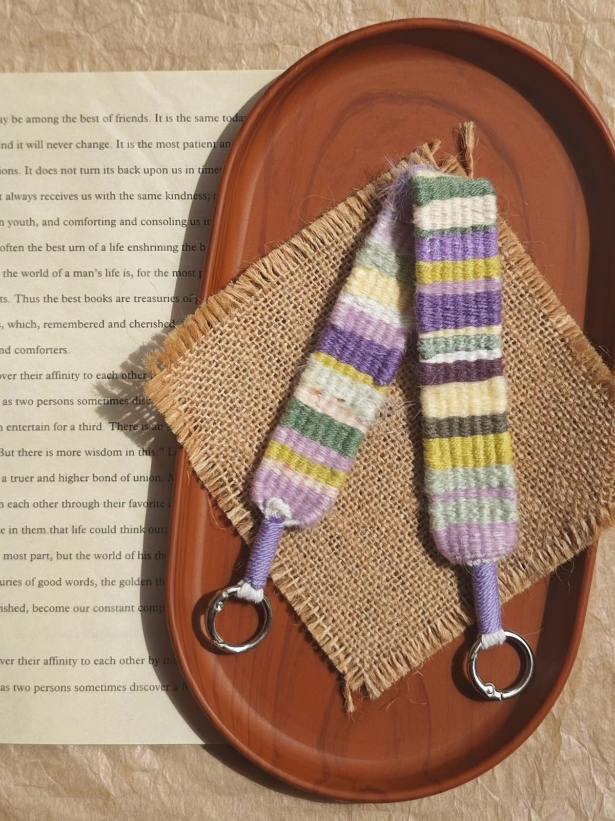 Handwoven Striped Lanyard Wrist Strap