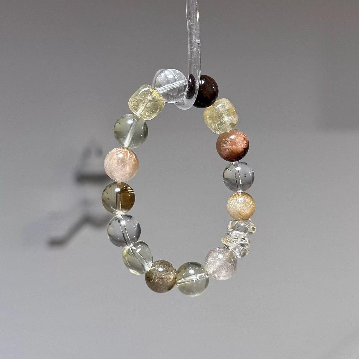 Gold Rutilated Quartz Crystal Bracelet