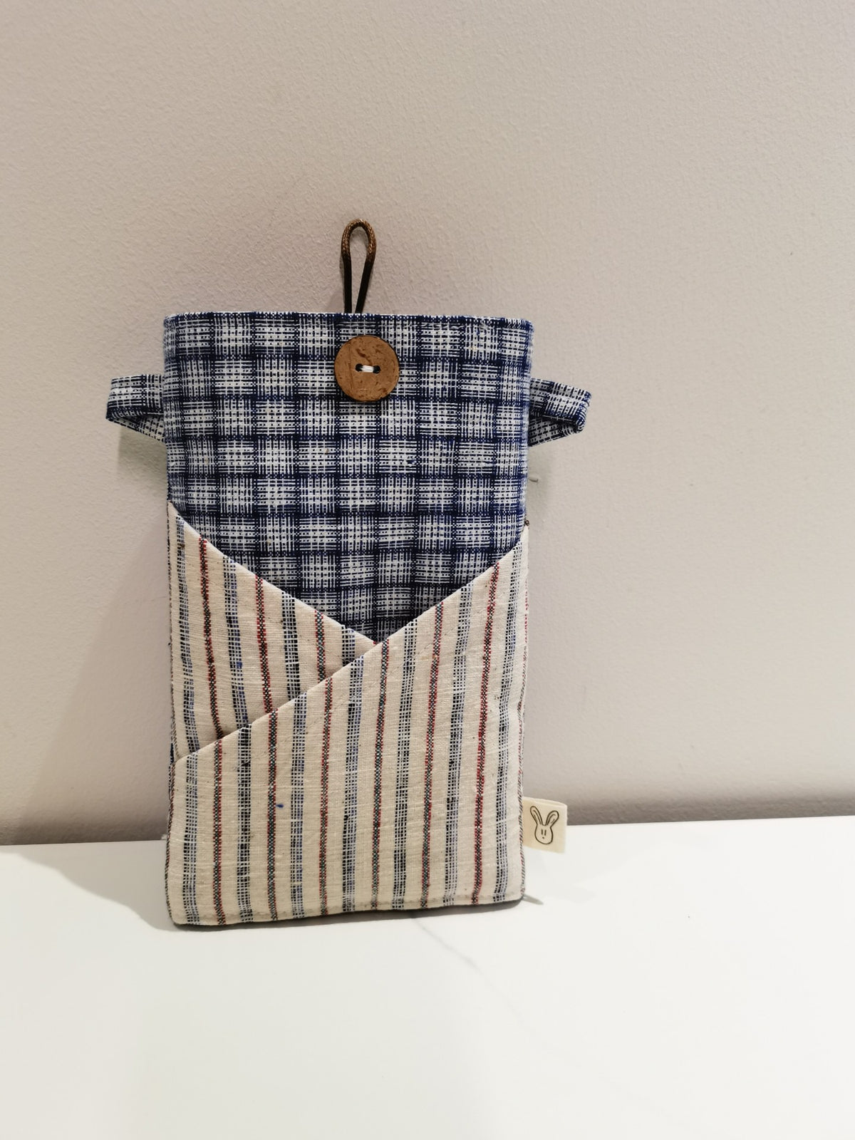 Bolsa de Telemóvel Transversal em Algodão Tecido à Mão