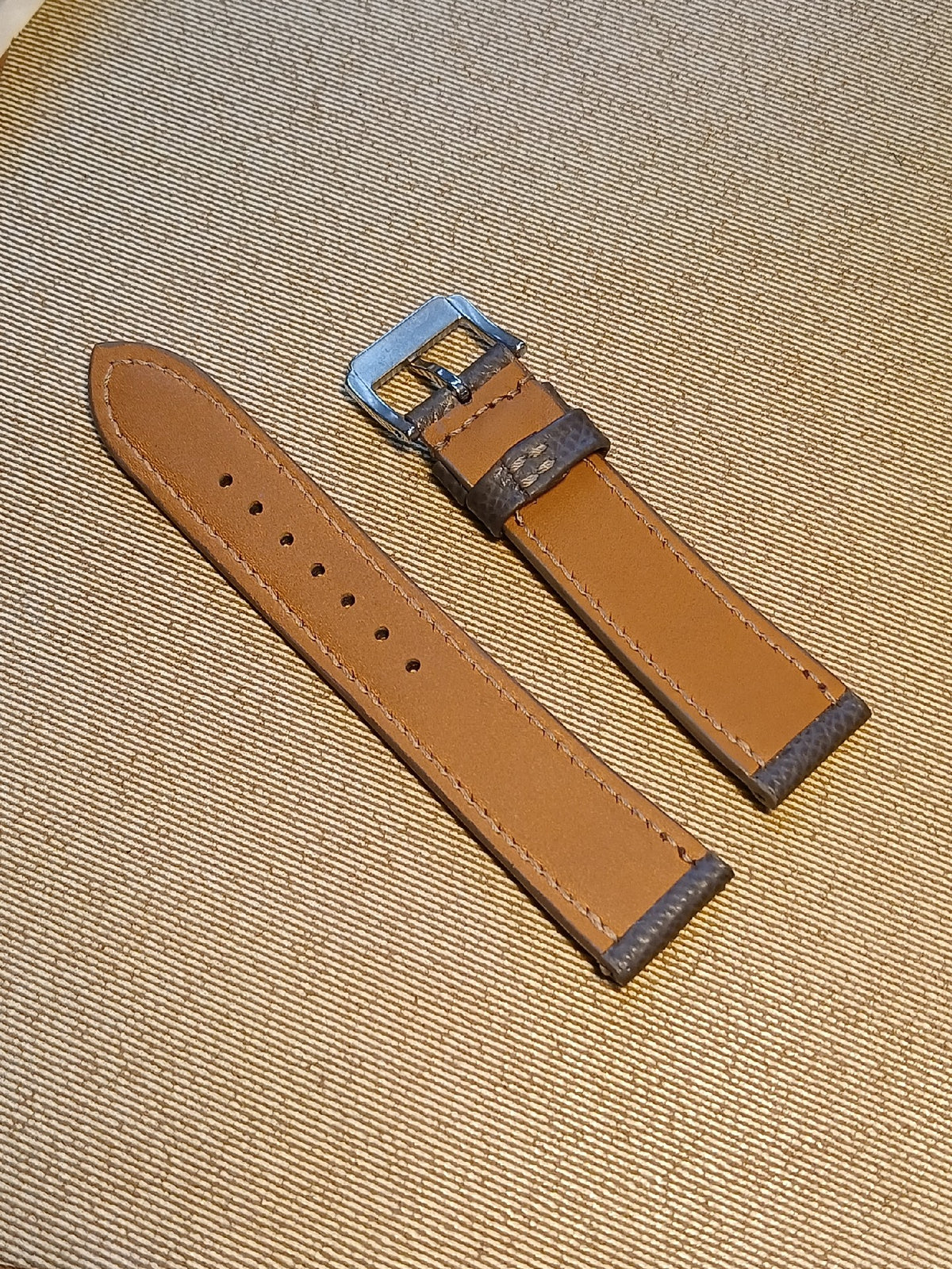 Leather Watch Strap Set Dark Brown