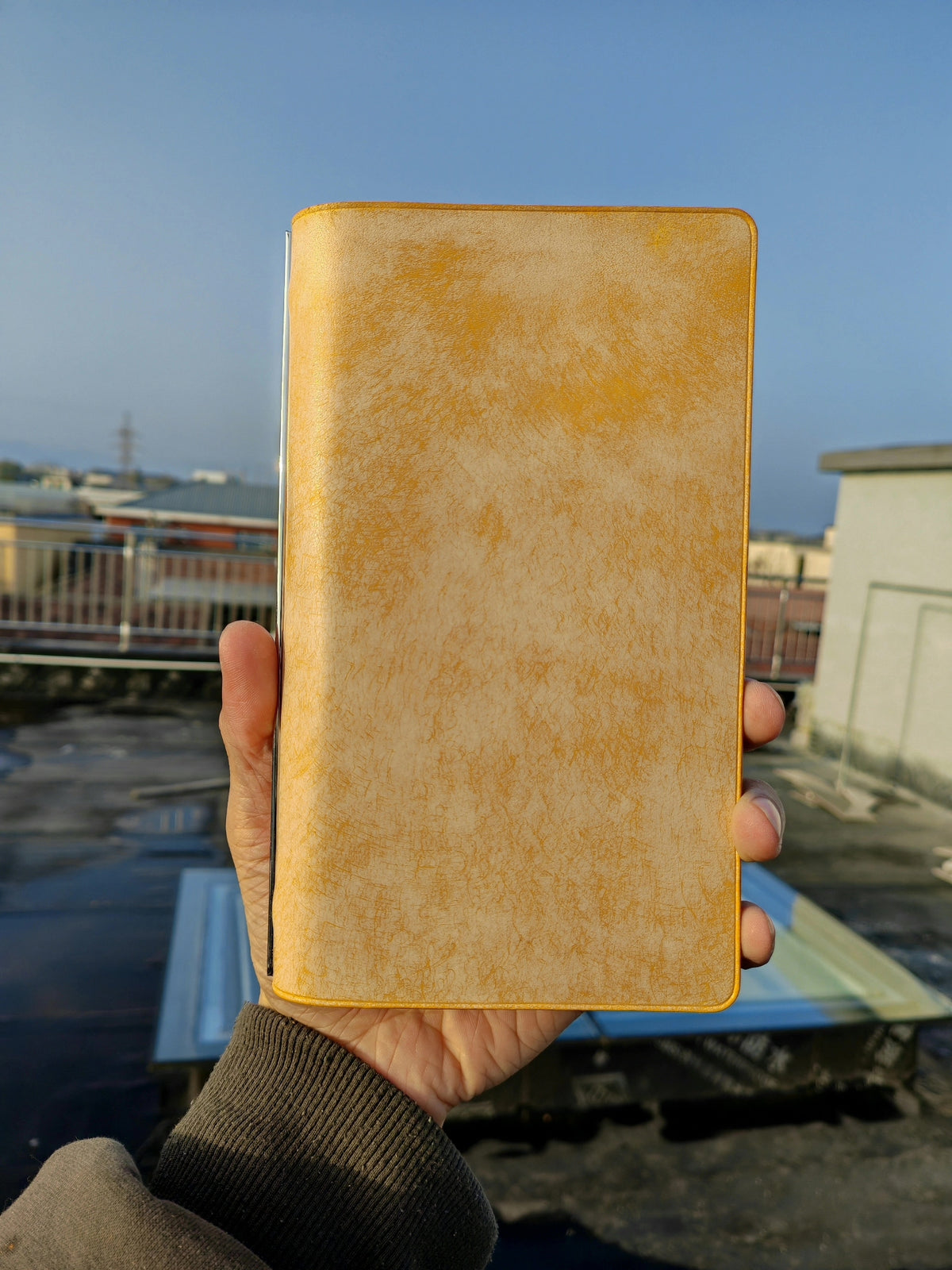 A6 Yellow Leather Loose Leaf Planner Notebook