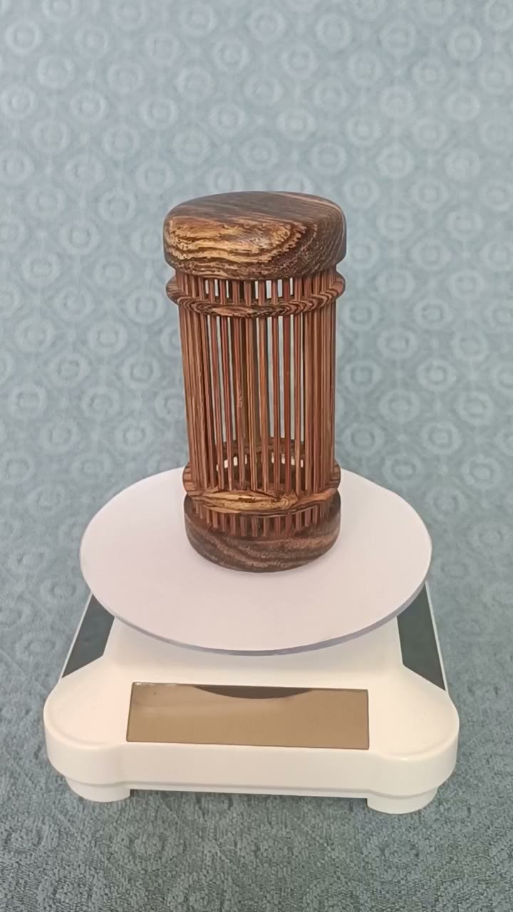 Small Round Bamboo Cricket Cage Sandalwood