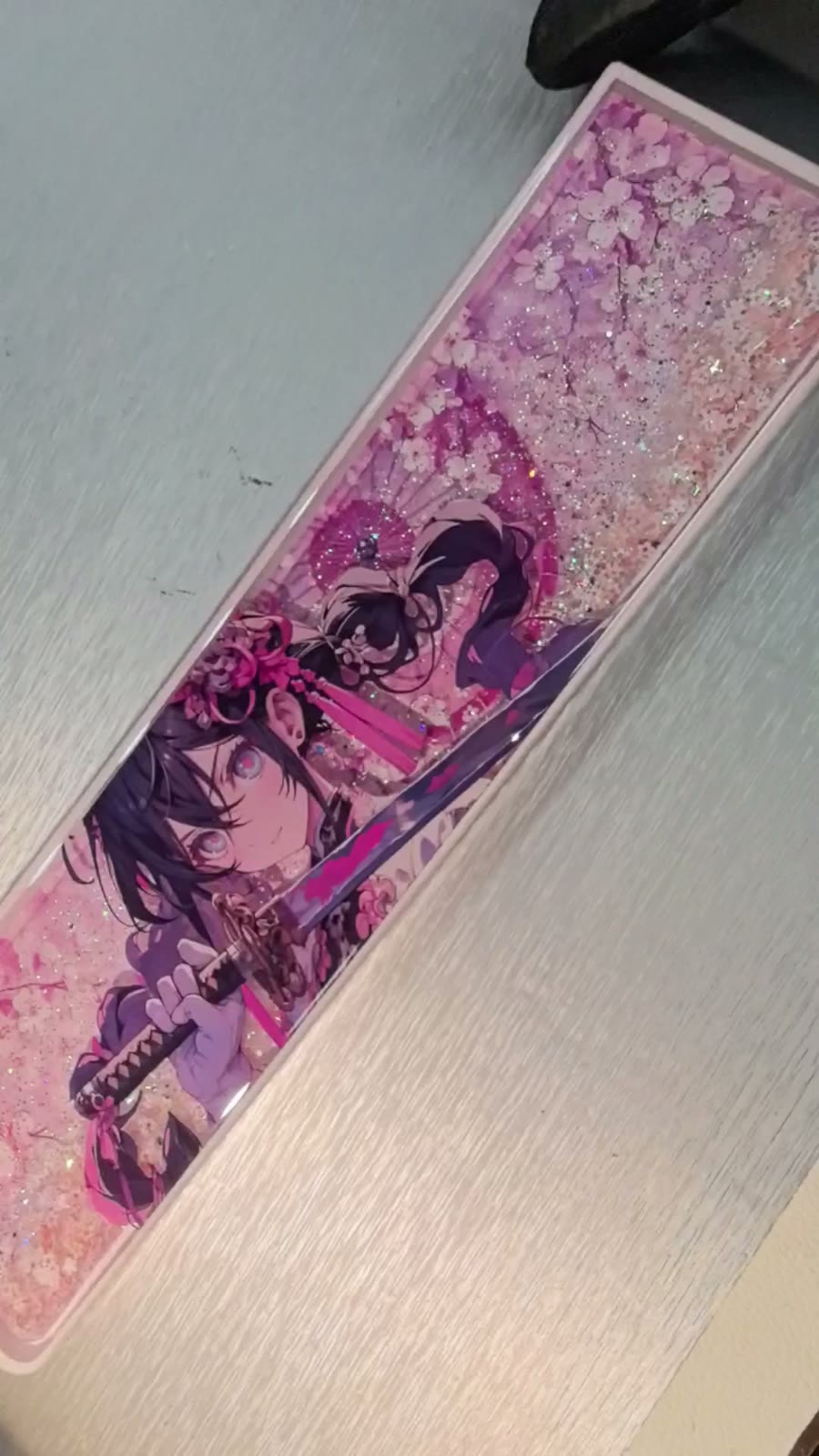Sakura Theme Liquid Glitter Keyboard Wrist Rest