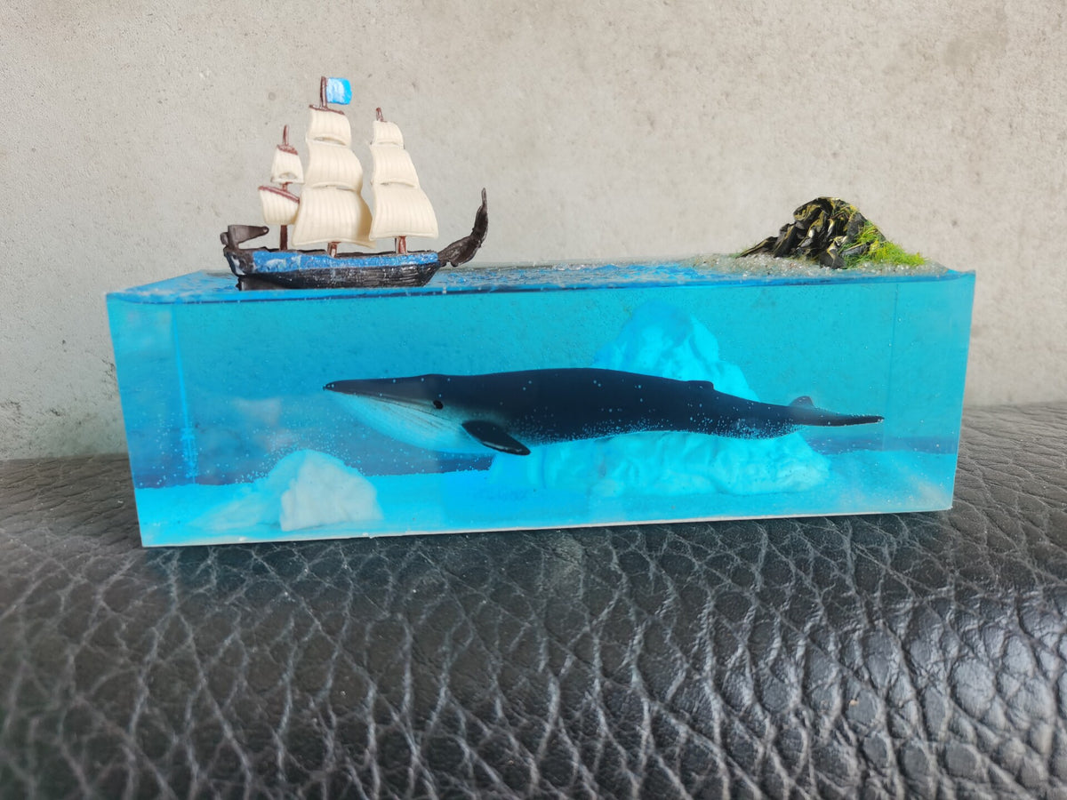 Handcrafted Resin Diorama Whale Ship Ornament