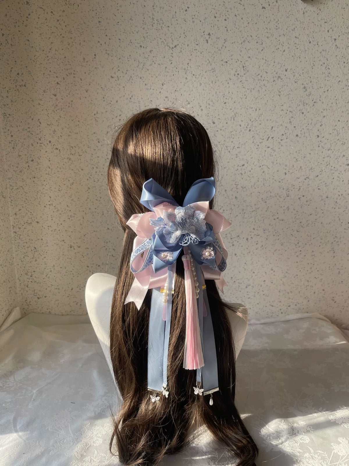 Fermaglio per Capelli Lolita con Farfalla Blu e Rosa