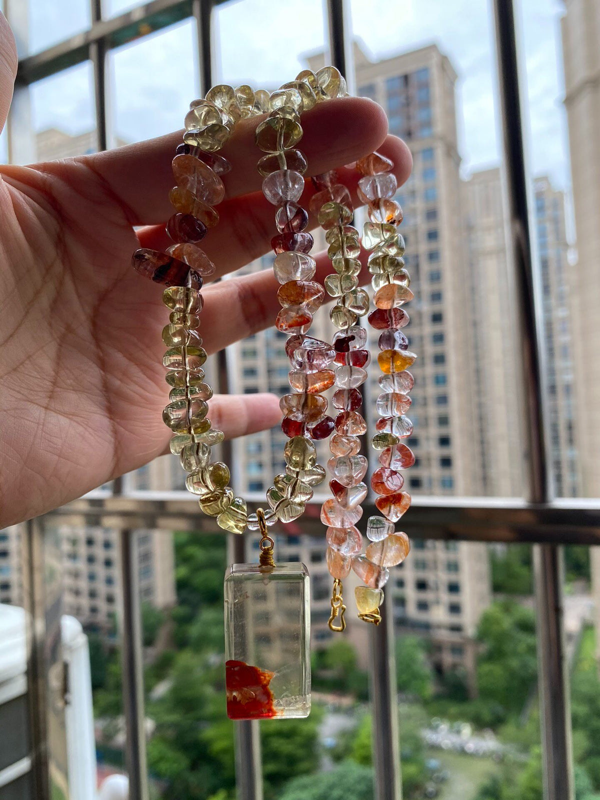 Lemon Yellow Quartz Pendant Necklace