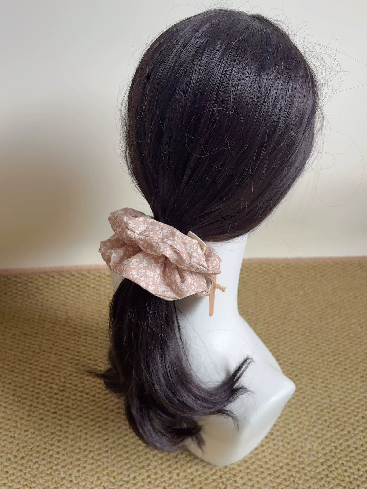 Autumn Mocha Floral Handmade Scrunchie
