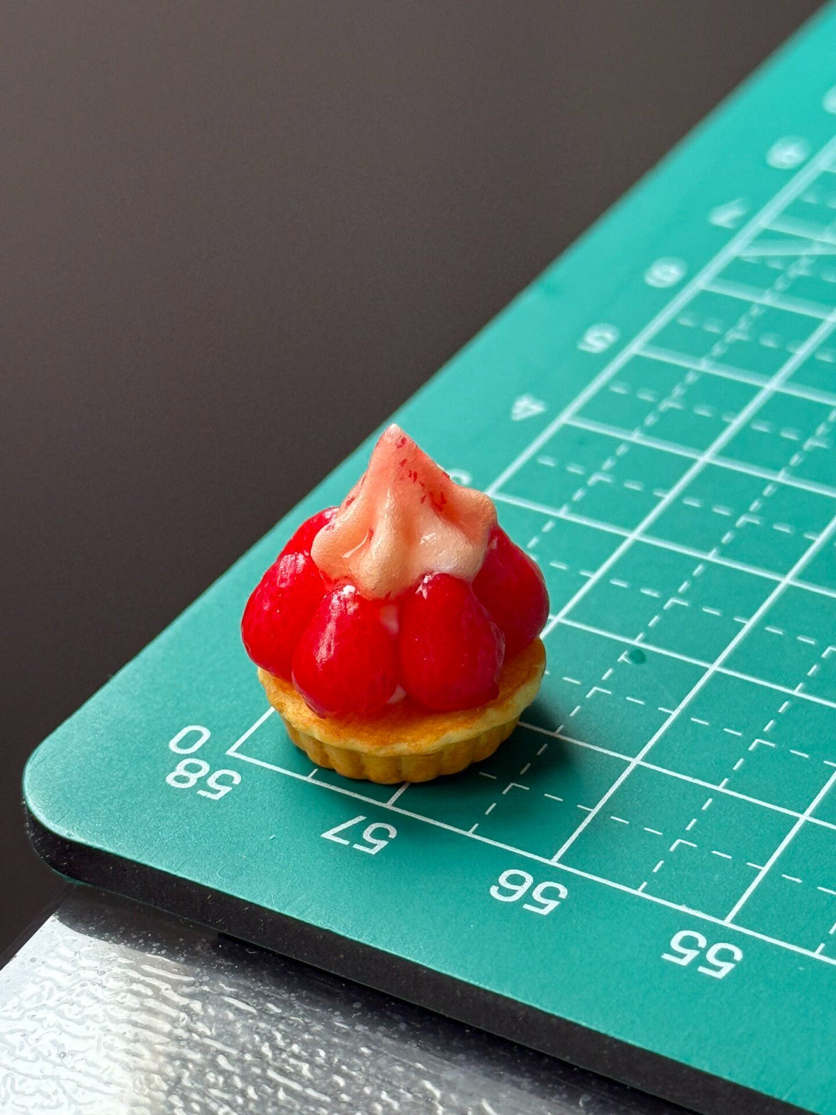 Miniature Fruit Tart Charm Handcrafted Clay