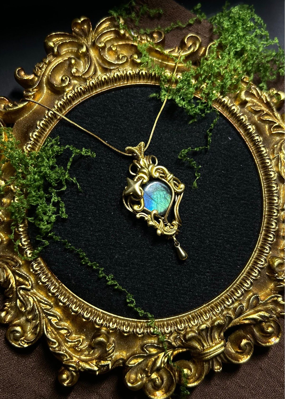 Labradorite Wire Wrapped Pendant Necklace