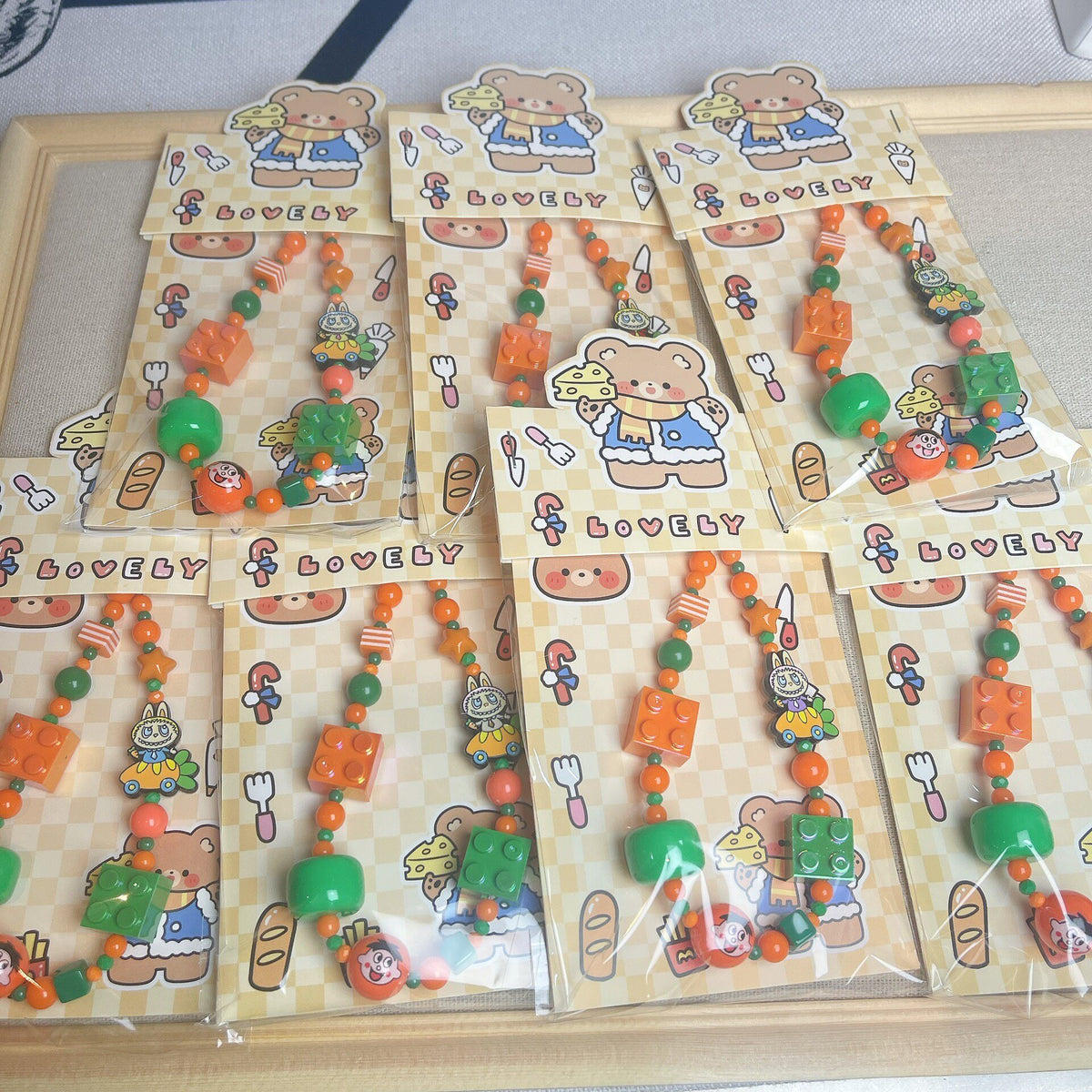 Orange Green Cartoon Phone Charm
