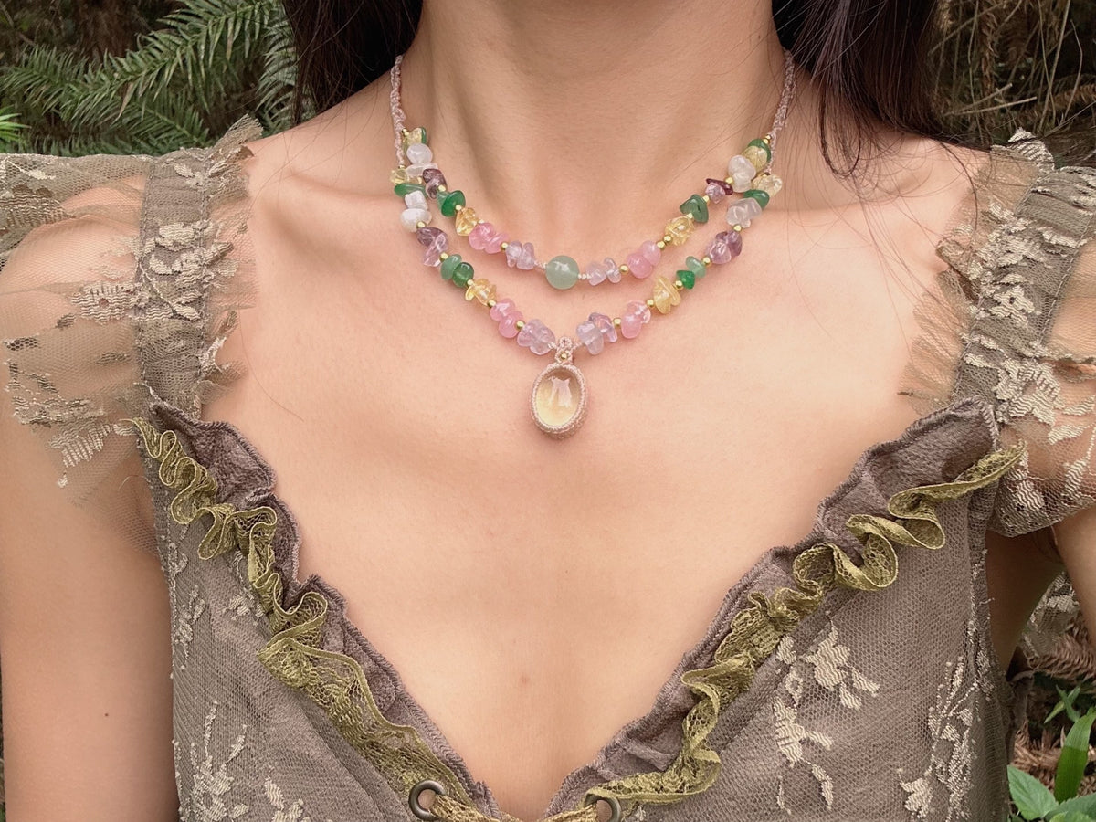 Handcrafted Macrame Necklace with Labradorite Pendant