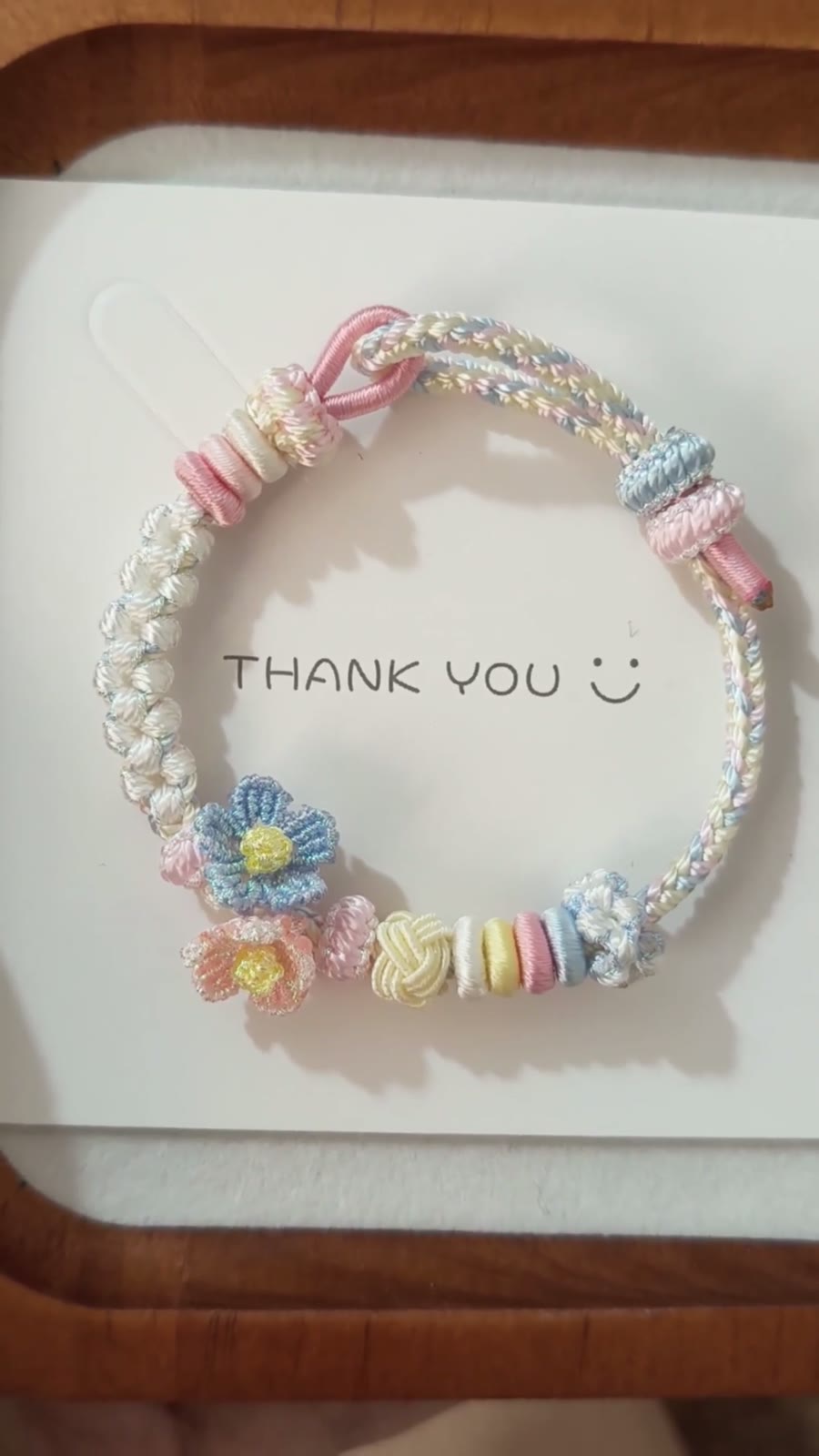 Pulsera de Cordón Trenzado a Mano Degradado Rosa y Azul