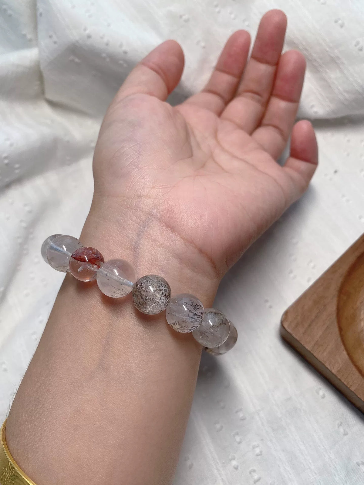 Armband mit Dendritenquarz-Kristallperlen