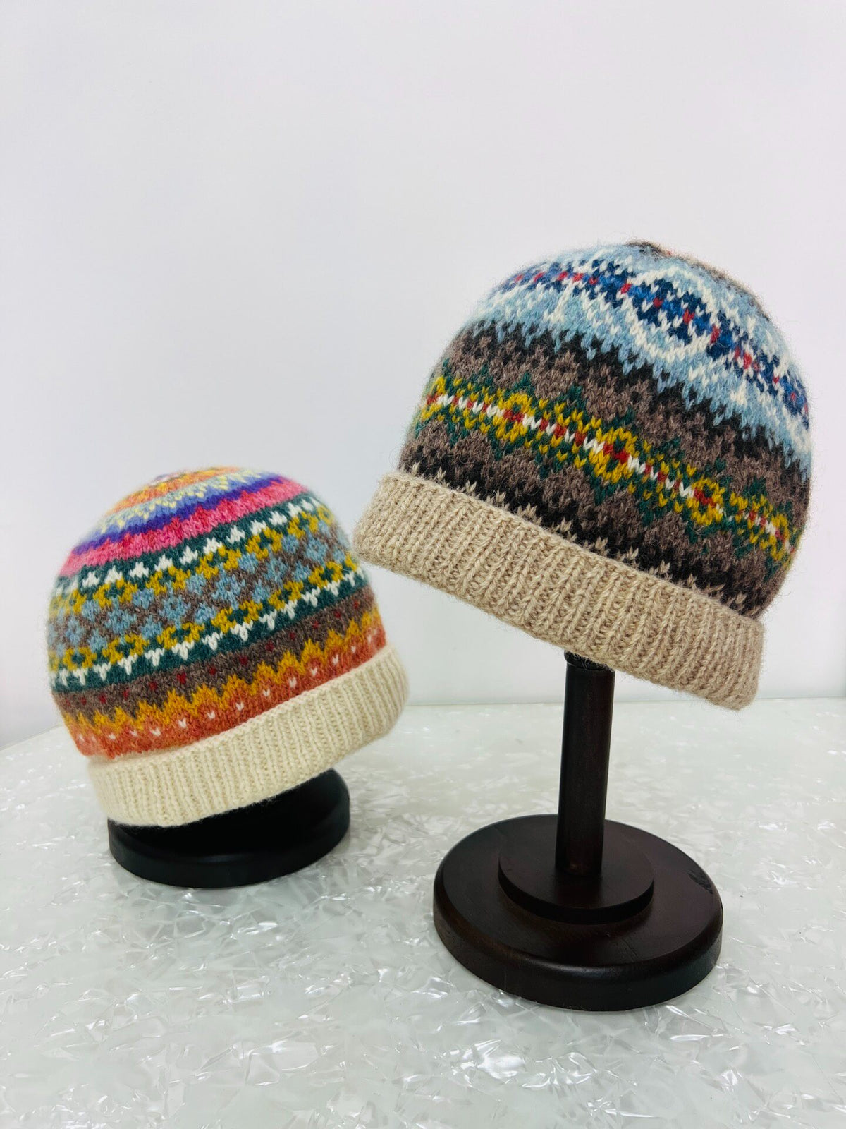 Pure Wool Shetland Fair Isle Beanie Hat