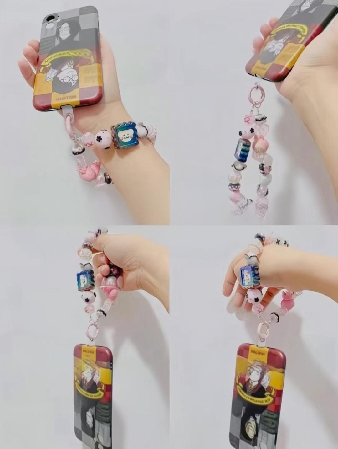 Pastel Character Beaded Phone Strap Charm