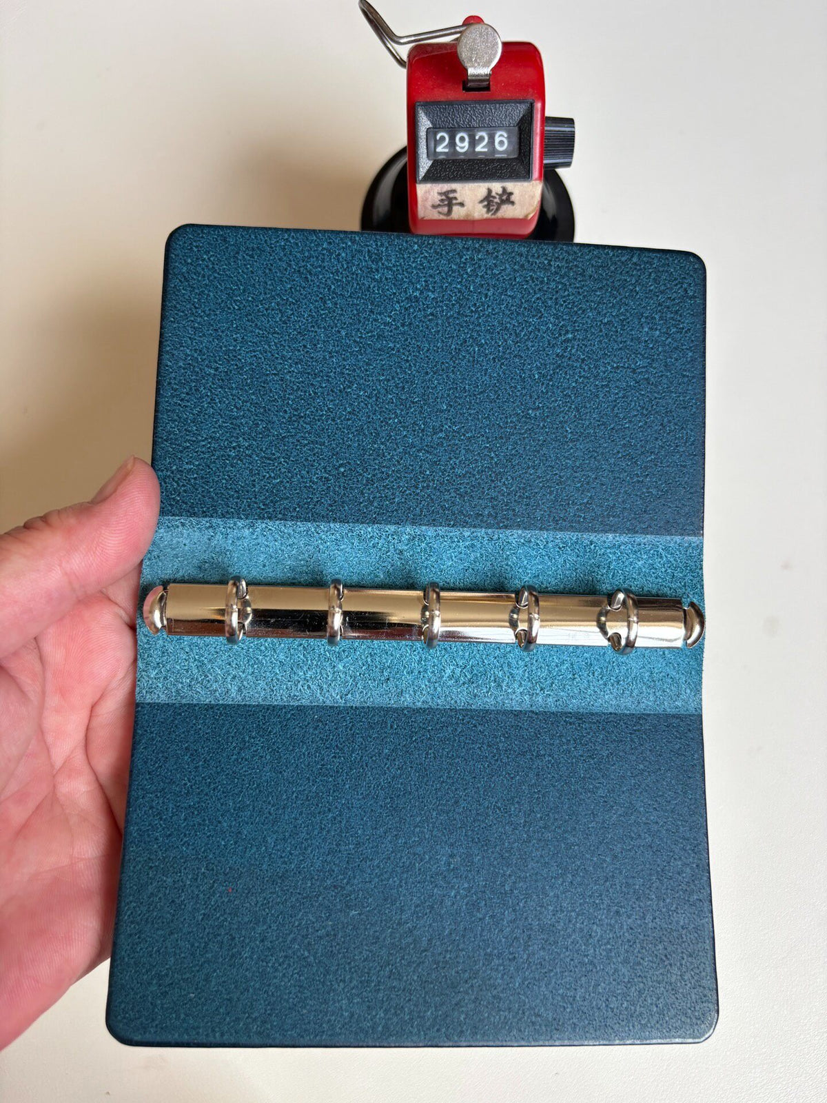 Buttero Leather Binder M5 Six Ring Blue