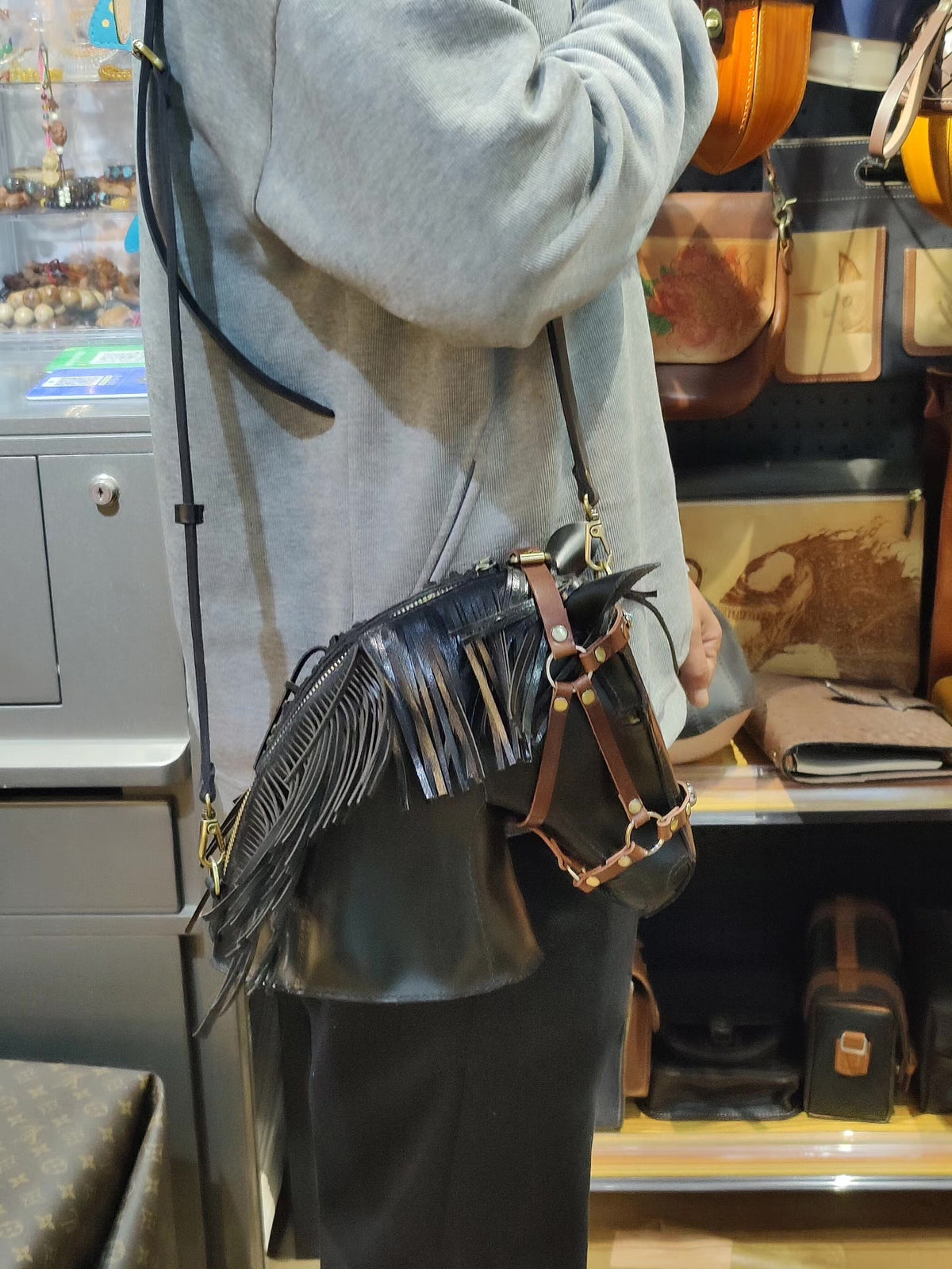 Handcrafted Leather Horse Head Crossbody Bag