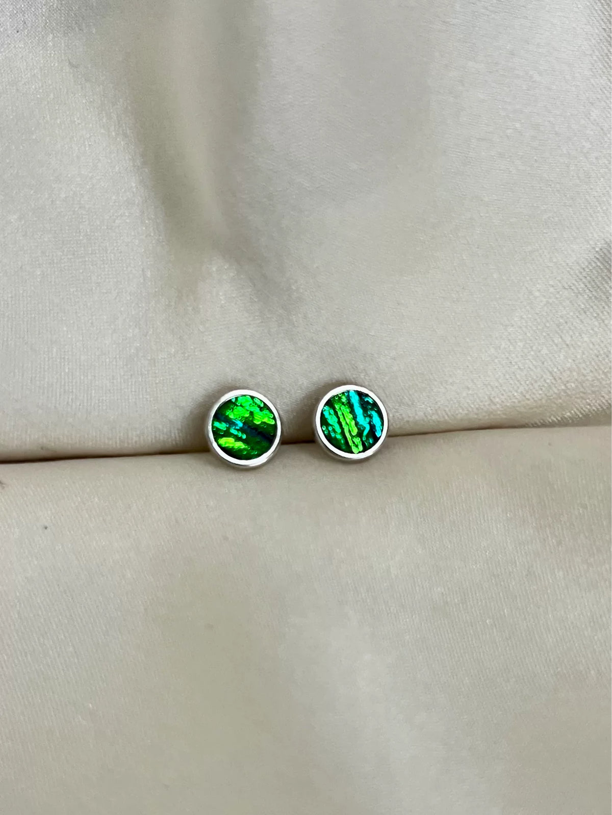 925 Sterling Silver Jewel Beetle Stud Earrings