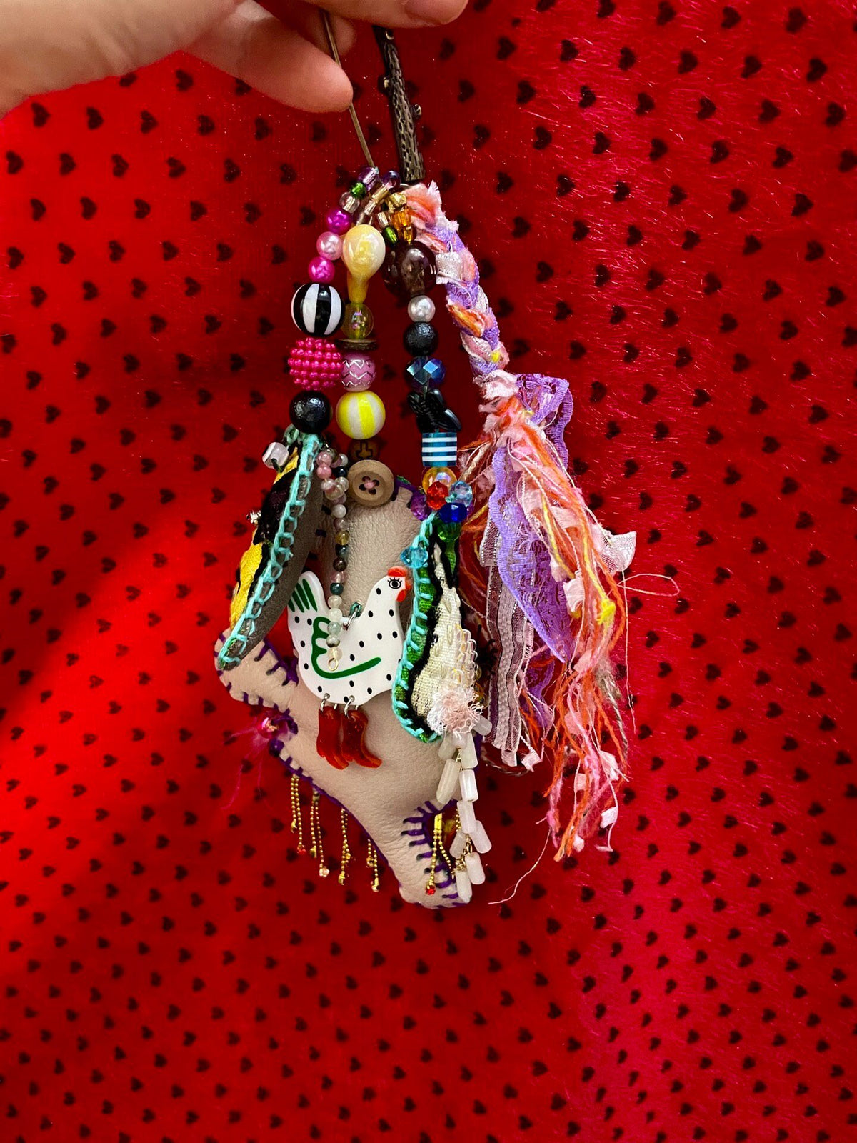 Handmade Fabric Brooch Guitar Girl Pendant