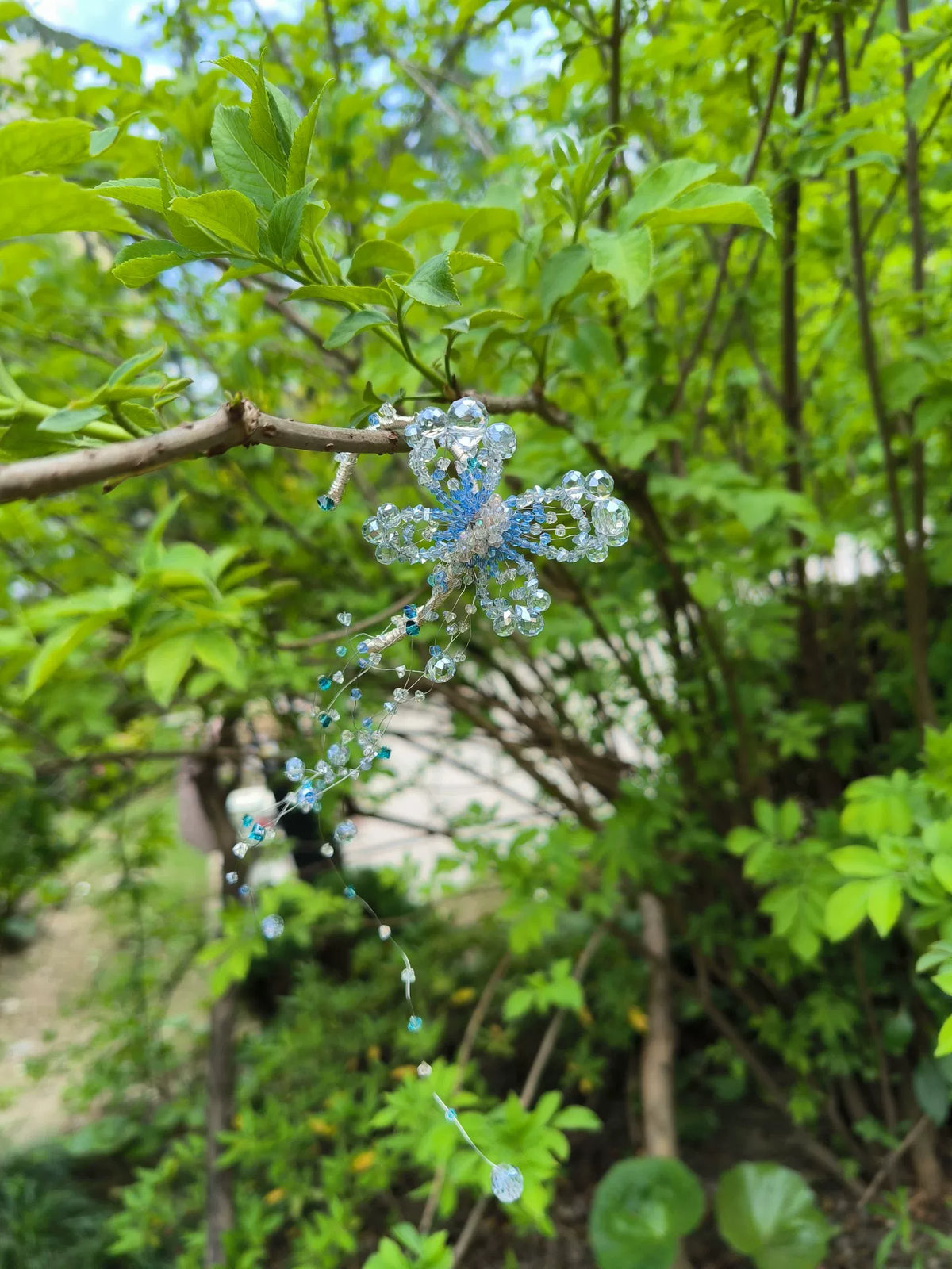 Blauw Kristal Vlinder Tassel Ear Cuff