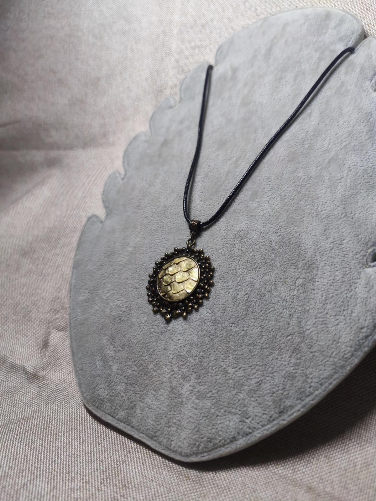 Antique Bronze Snake Skin Pendant