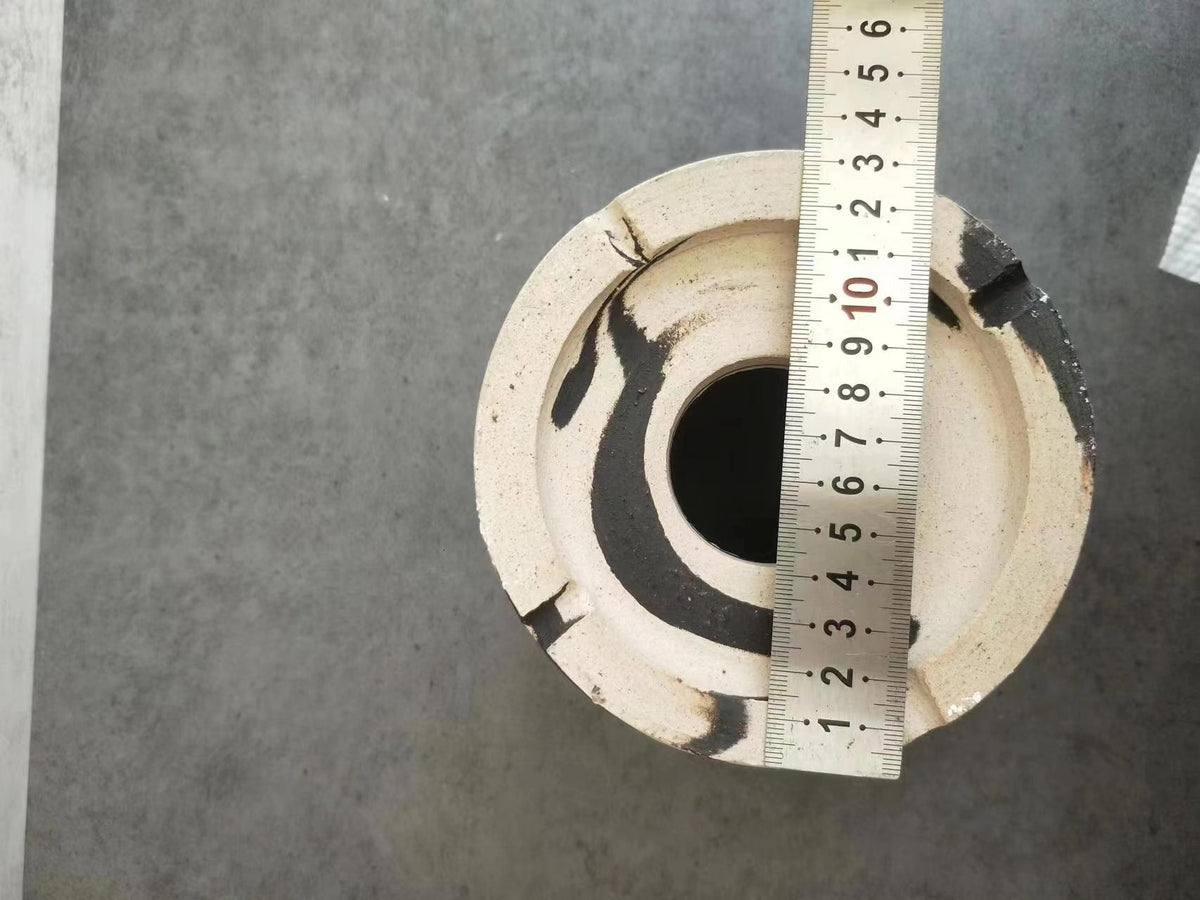 Vaso cilíndrico de cerámica artesanal de alta temperatura sin esmaltar