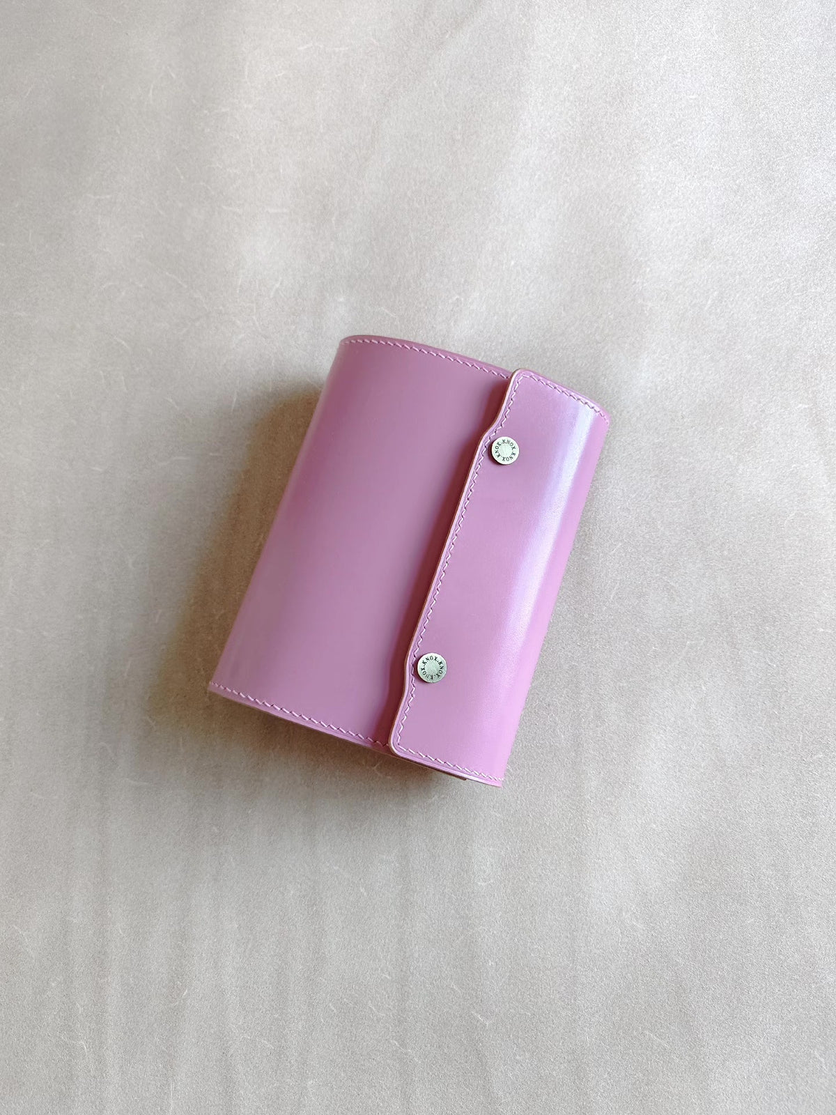 A7 Knox Tri-Fold Planner Pink Bridle Leather