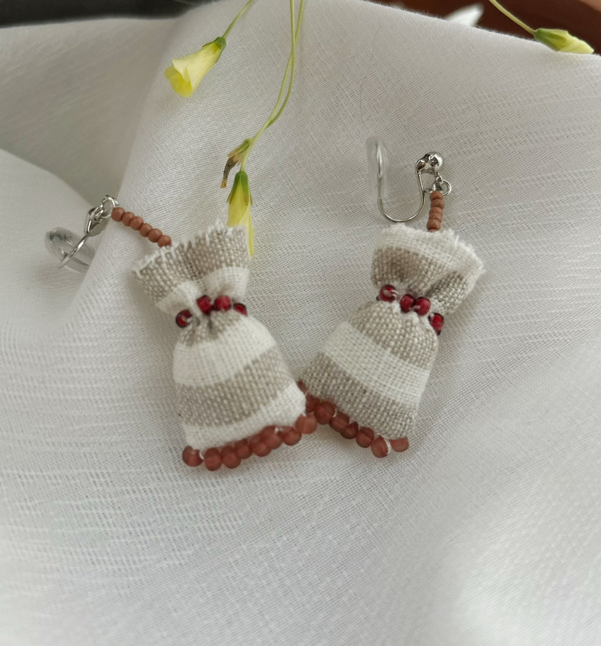 Handmade Fabric Lucky Bag Earrings