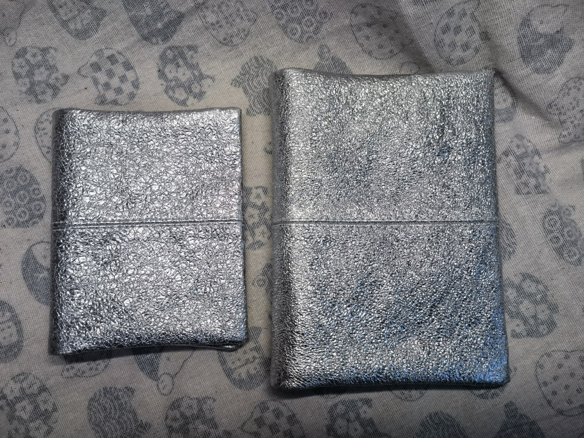 Moonlight Silver Sheepskin A7 Ring Binder Planner