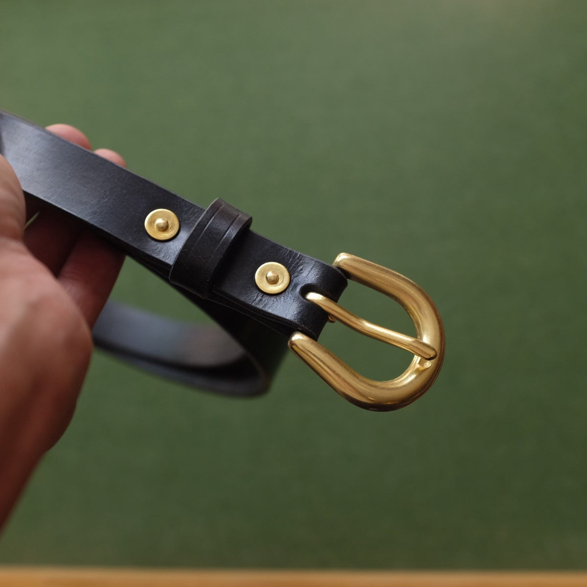 Cinto de Couro Bridle Inglês Preto