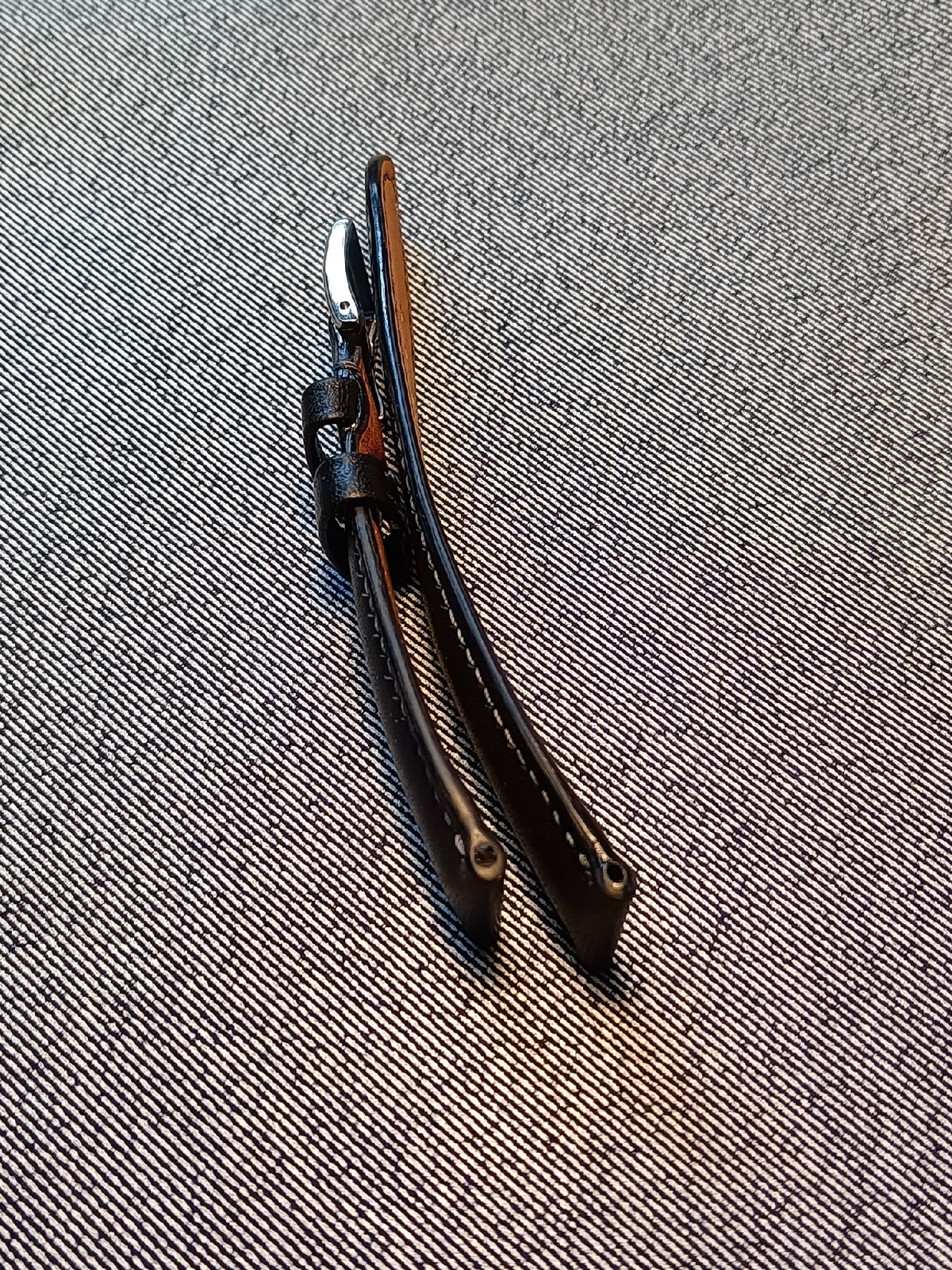 Handcrafted Black Leather Watch Strap