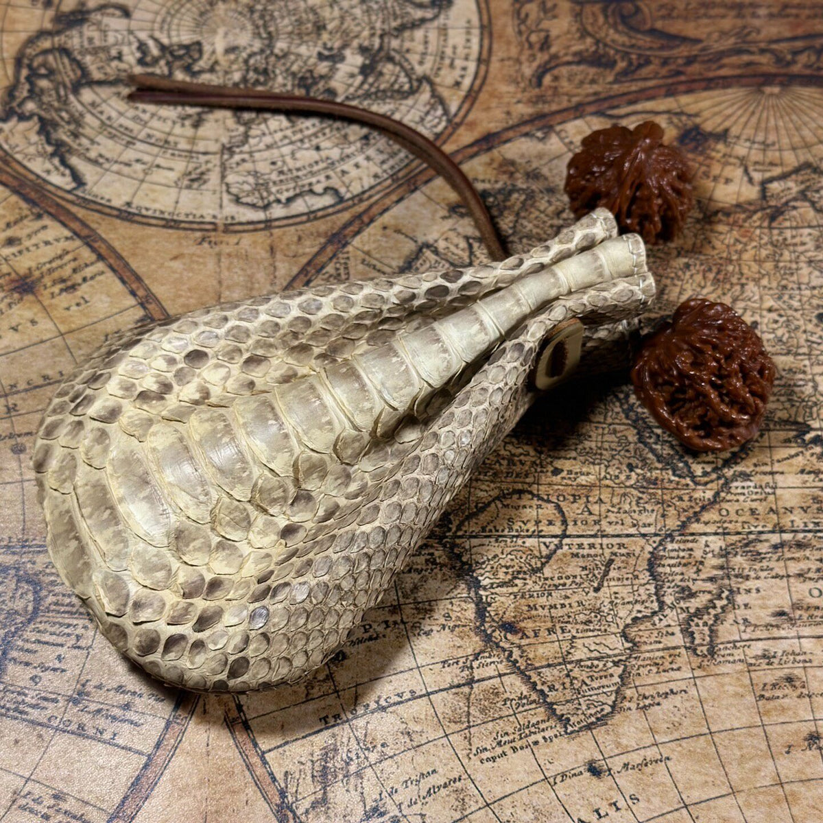Handcrafted Dragon Scale Leather Drawstring Pouch