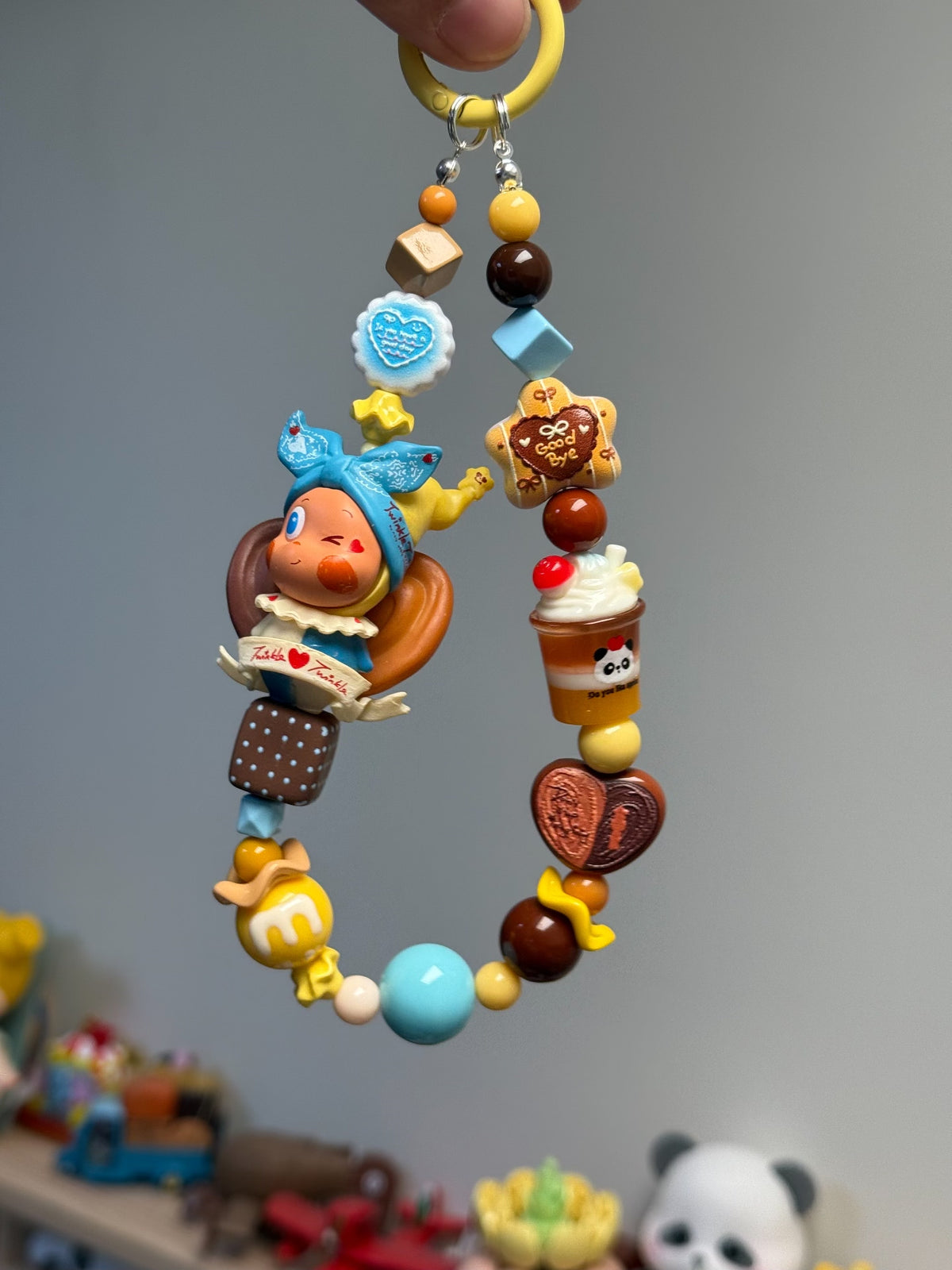Twinkle Pretzel Character Beaded Phone Chain