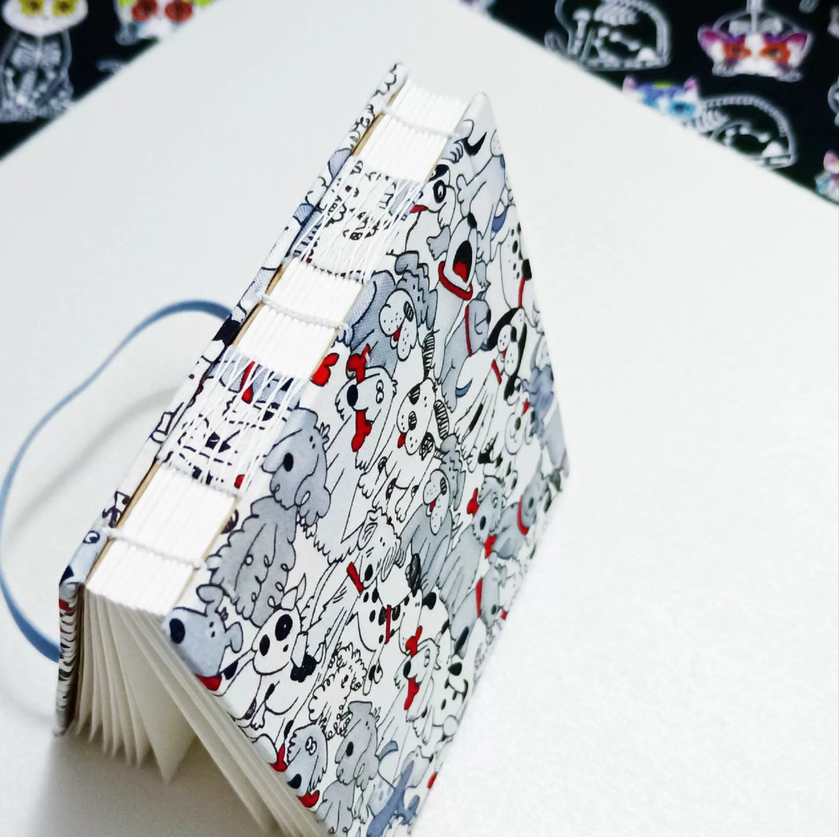 Cuaderno de acuarela hecho a mano con estampado de perros, papel 300gsm