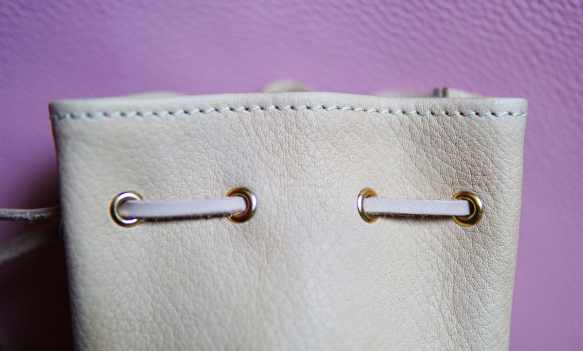 Genuine Leather Drawstring Storage Pouch