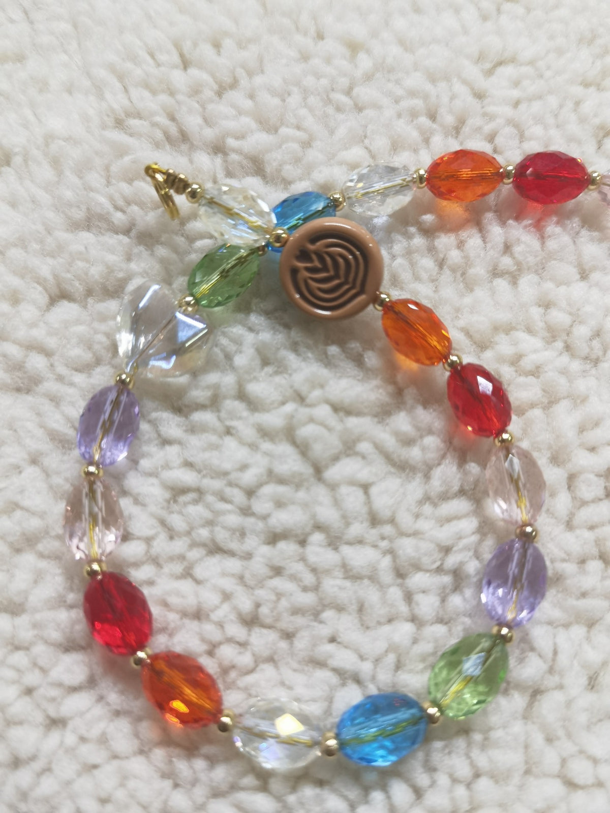 Rainbow Crystal Coffee Phone Strap