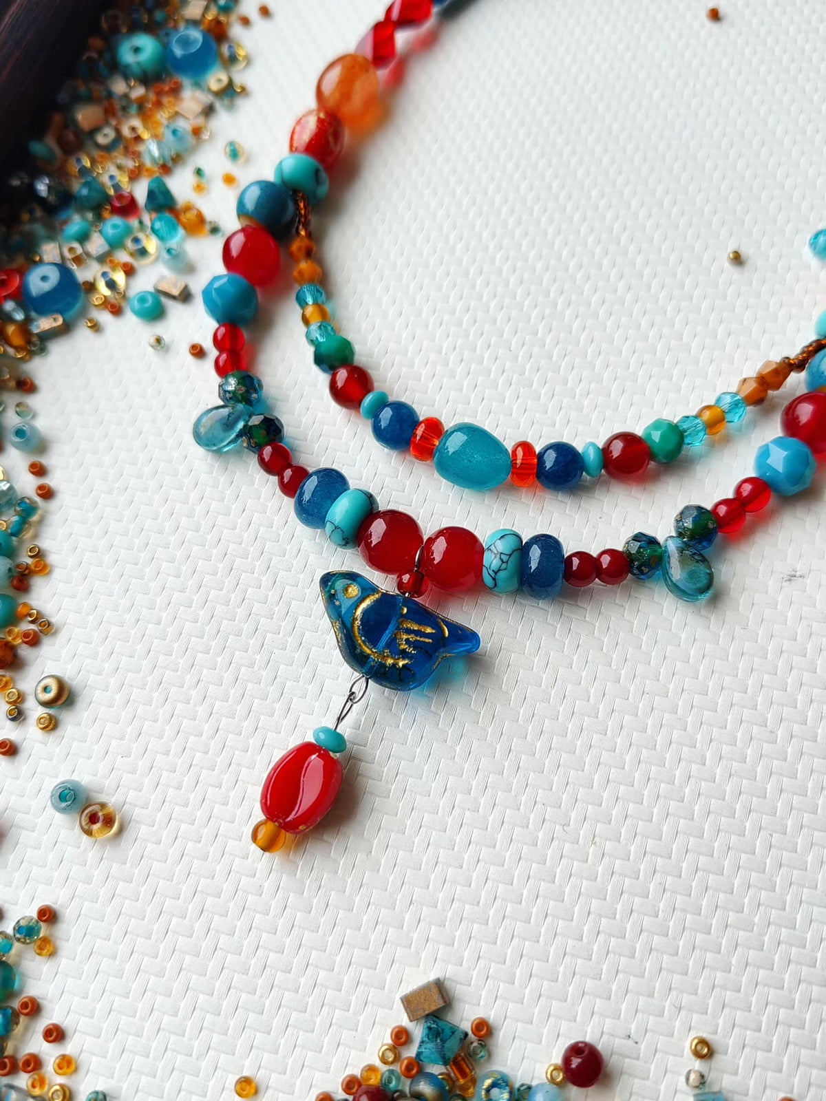Handmade Double Layer Tibetan Bird Necklace