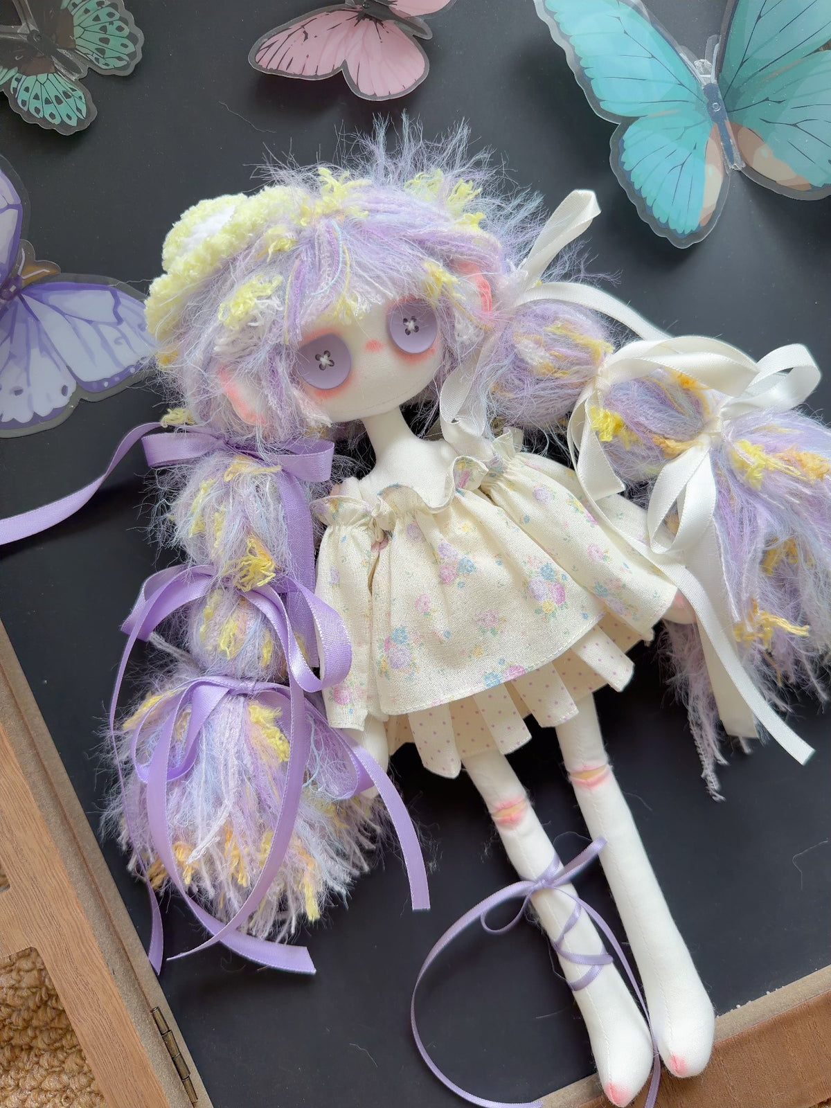 Handmade Lavender Hair Art Doll