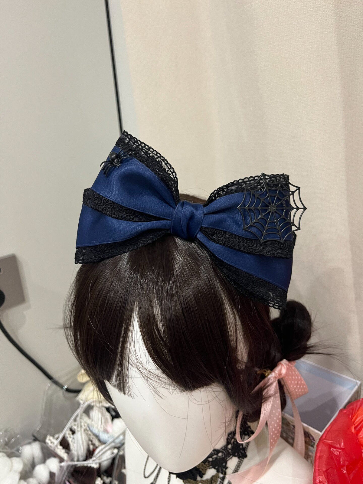 Navy Blue KC Headband with Spider Applique