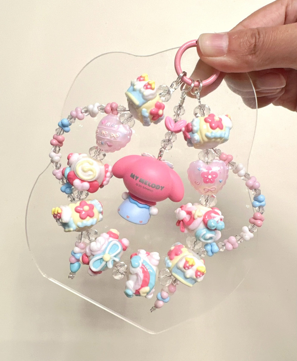 My Melody Beaded Phone Charm Accessory