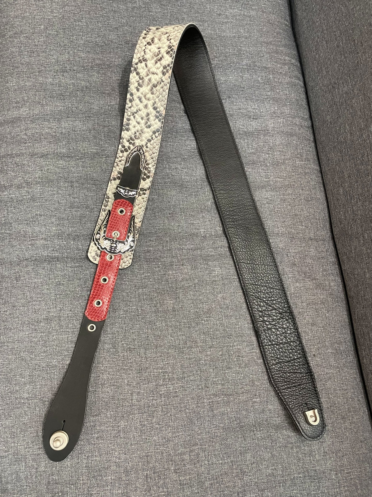 Snakeskin Leather Guitar Strap 6.5cm