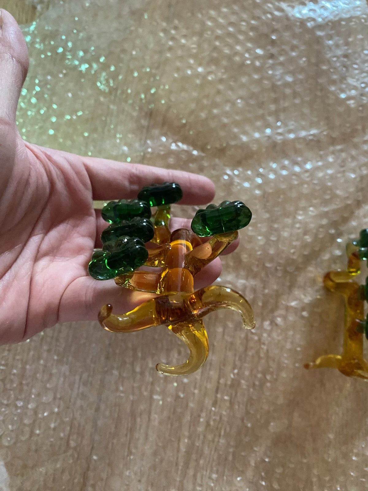 Oramento de Mesa de Pinheiro em Vidro Soprado à Mão
