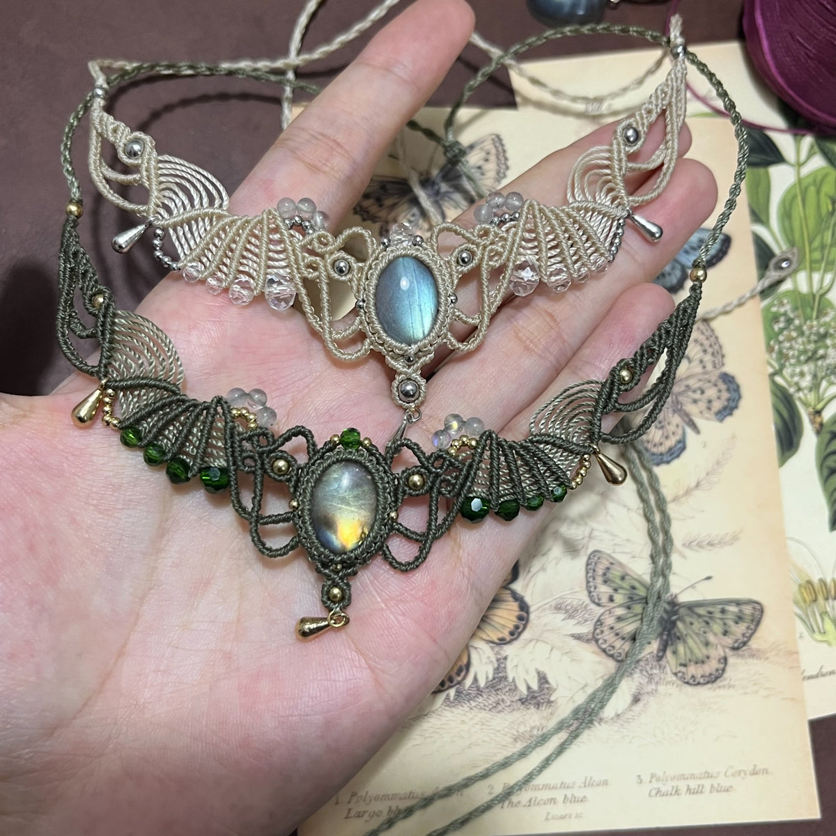 Handcrafted Labradorite Macrame Choker Necklace