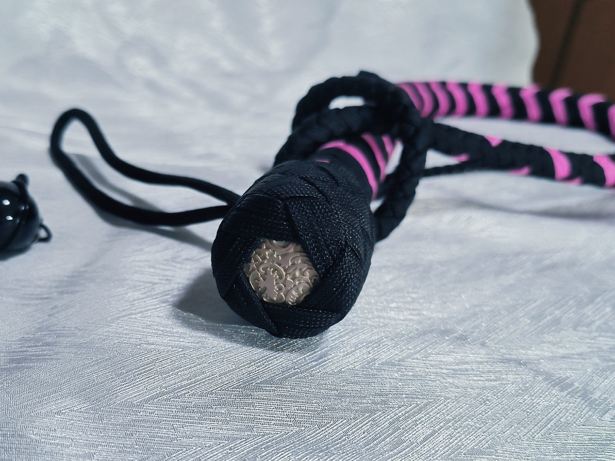Handcrafted Paracord Snake Whip Black Pink