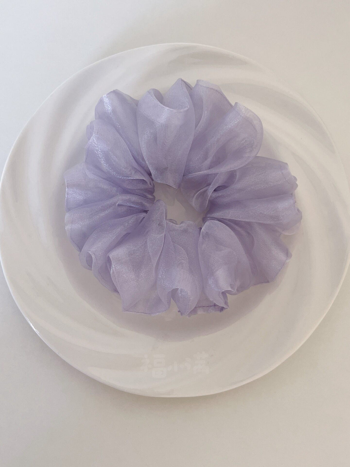 Handmade Organza Scrunchie Grey Purple