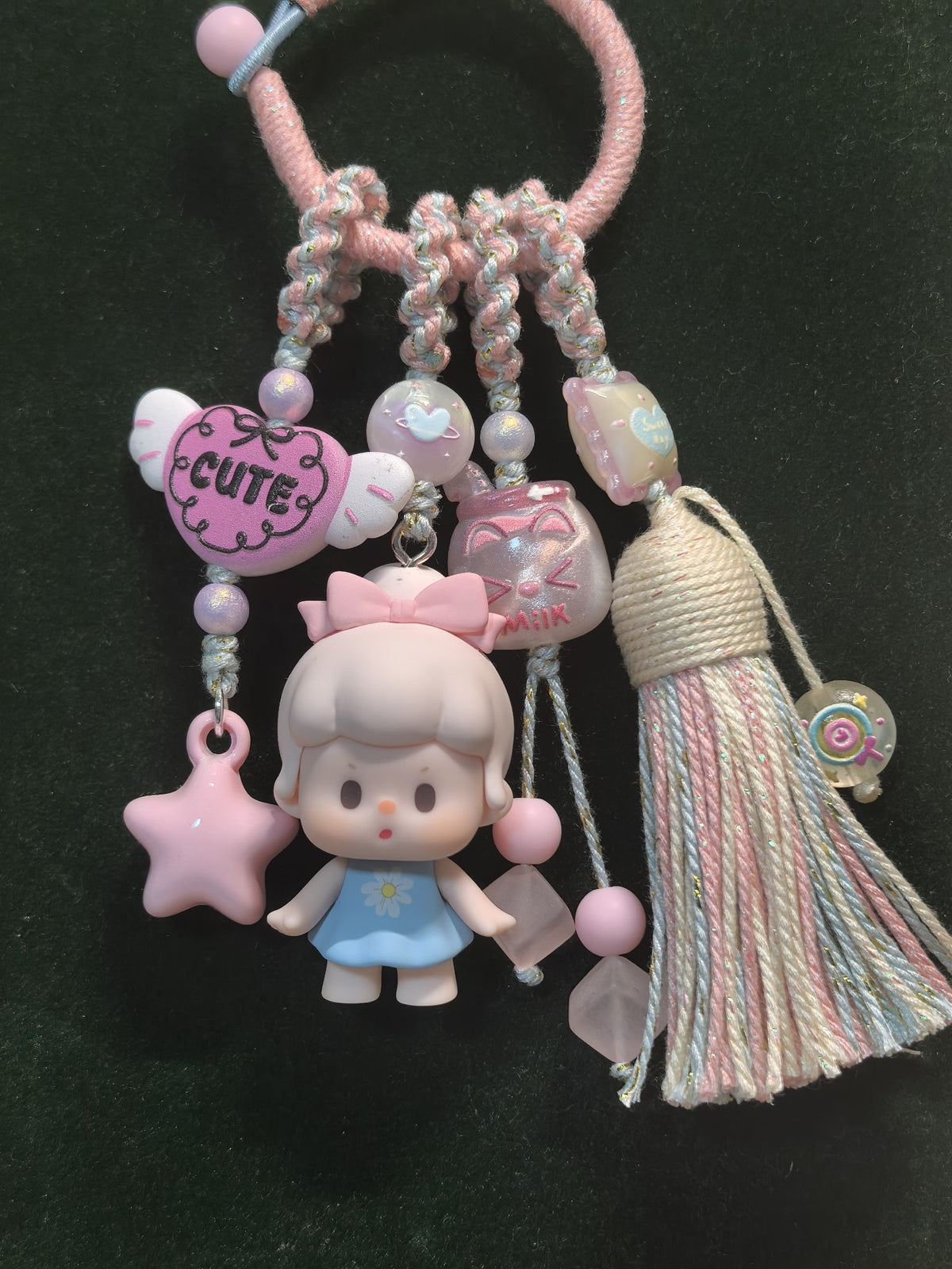 Cute Girl Charm Phone Bag Keychain