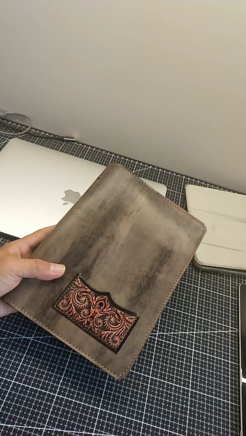Vintage Grijs Leren A5 Journalhoees