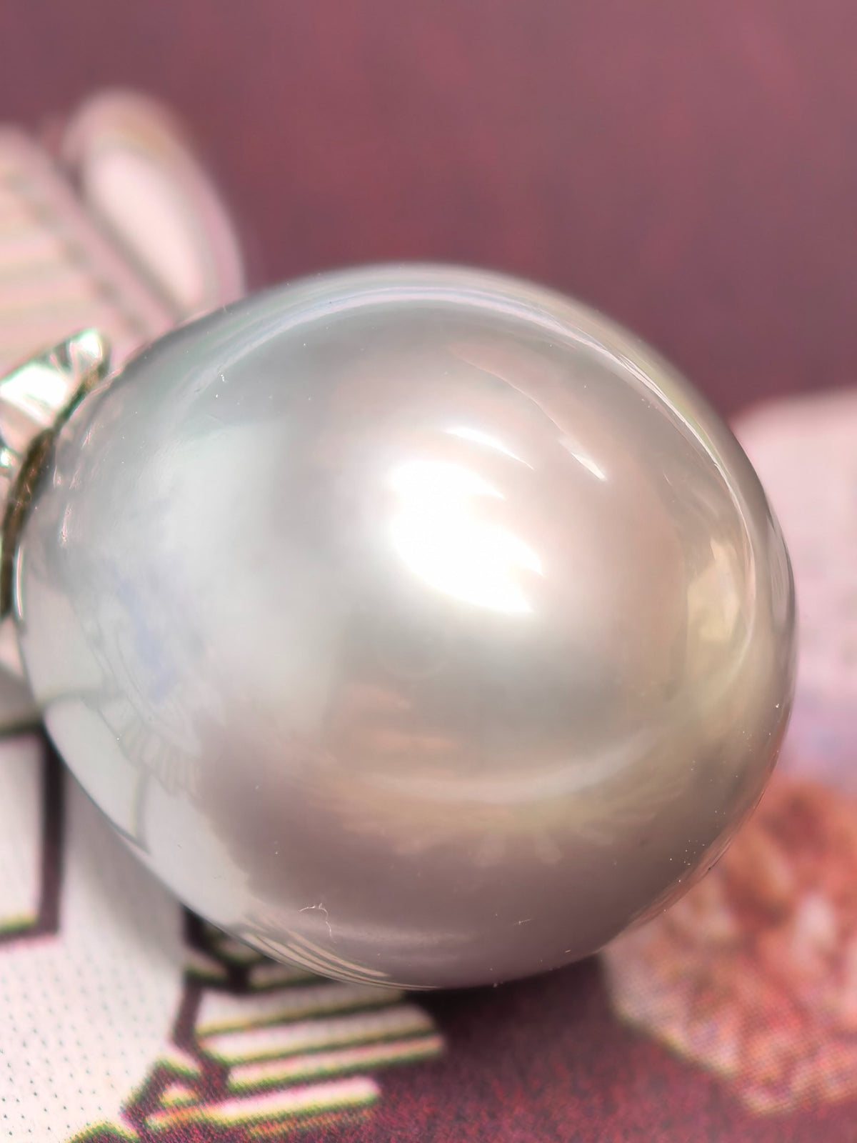 Tahitisk platinagrå pärlililja S925-halsband